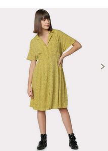 Yellow Print Mini Dress