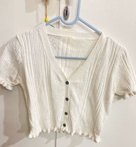 White Cute Top