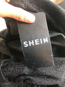 SHEIN Chic Black Peplum Wrap Top
