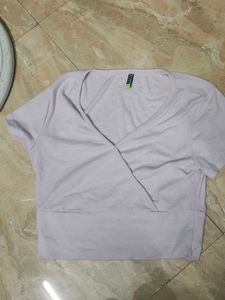 Cute Lavender Wrap Top