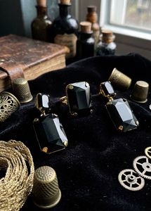 New Combo of  Black Gemstone Earrings and Rin