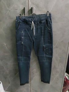 Stylish Dark Wash Cargo Jeans