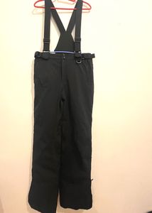 Black Snow Bib Pants with Suspenders