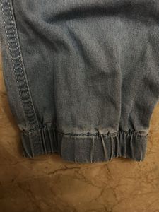 Light Wash Denim Cargo Joggers