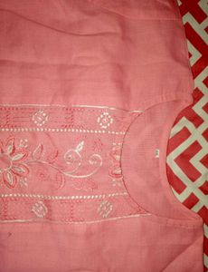 Chic Pink Embroidered Kurta 💕
