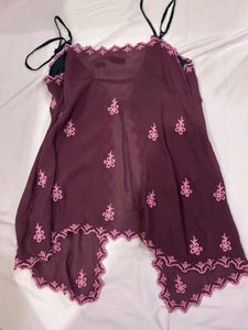 Sheer Embroidered Camisole Top
