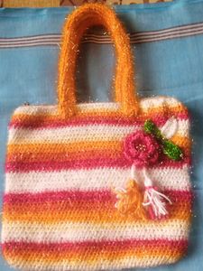 Handmade Striped Crochet Bag
