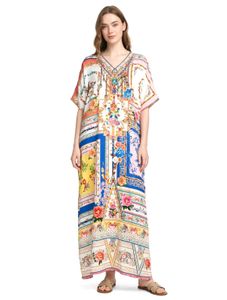 Vibrant Floral Print kaftan Maxi Dress