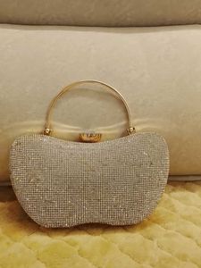 Sparkling Rhinestone Apple Clutch Bag