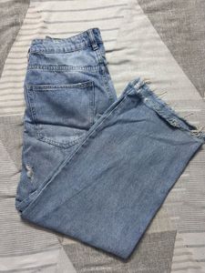 Distressed Wide Leg Jeans