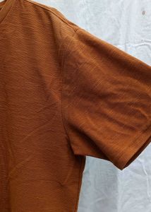 Men's Textured Brown T-Shirt | Zudio