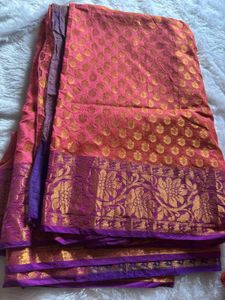Elegant Pink & Gold Saree🥰