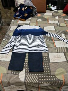 Striped Top and Pants Set