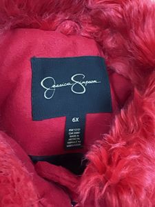 Red Girls Coat with Fur Collar