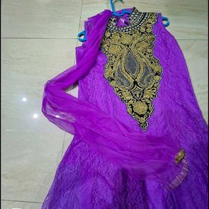 Beautiful Purple Embroidered Anarkali Gown