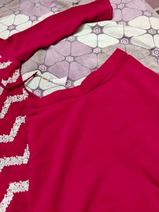 Elegant Kurta Set with White Embellishments