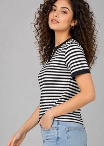 Striped V-Neck T-Shirt
