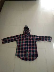 Checked Hoodie Shirt