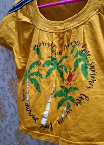 Yellow Summer Palm Tree T-Shirt