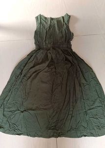 Olive Green Embroidered Dress