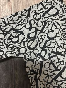 Grey Letter Print Cropped Sweatshirt
