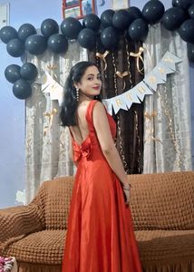 Stunning Red Evening Gown with Bow Detail