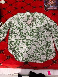 Green Floral Blouse