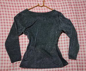 Sparkly Wrap Top with Buckle Detail