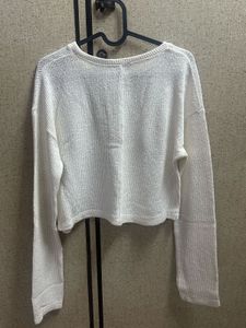 Cream Knit Cropped Sweater
