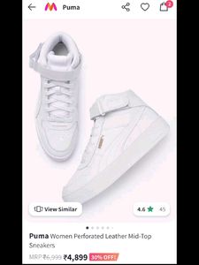 Puma White High-Top Sneakers