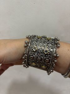 Exquisite Oxidized Silver Bangle