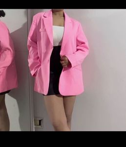 Chic Pink Oversized Blazer