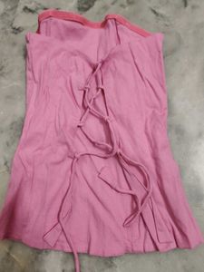 Pink Corset top with Tie-Up Detail