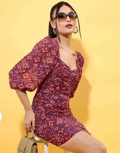 Patterned Mini Dress