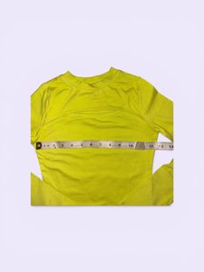 Lime Green Cut-Out Long Sleeve Crop Top