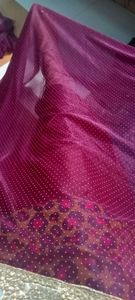 net dott saree with mirror work border