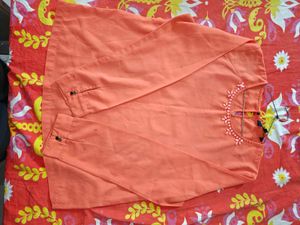 Elegant orange Embroidered top