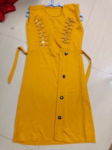 Yellow Casual Dress, one piece