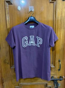 GAP Athletic Logo Burgundy Cotton T-Shirt