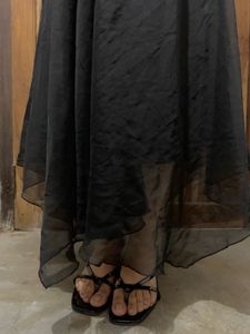 Flowy Black Asymmetrical Skirt