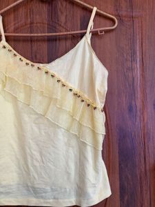 Yellow Ruffle Camisole Top