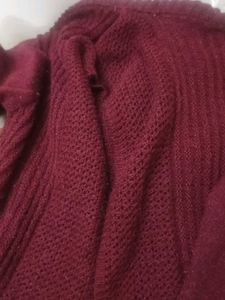 Burgundy Knit Cardigan