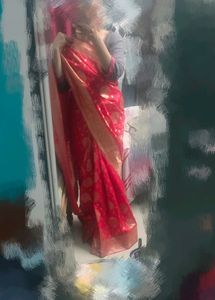 Red Pure Katan Silk Banarasi Saree