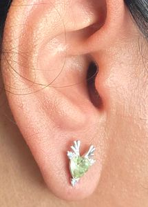 Unique Seafoam green Heart studs SS925