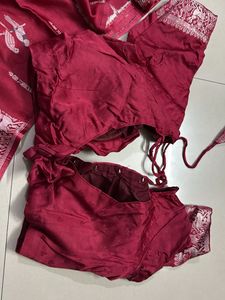 Brand New Elegant Red Bird Benarasi Saree