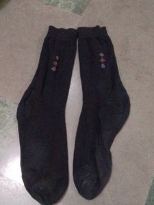Black Dress Socks with Pattern