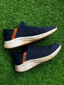 Blue Slip-On Sneakers