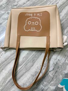 Cute Bear Tote Bag with Charm