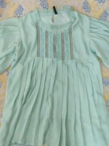 Mint Green Pleated Top