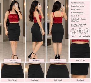Classic Black Knee-Length Pencil Skirt